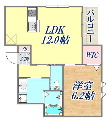 ポラリス(1LDK/2階)の間取り写真