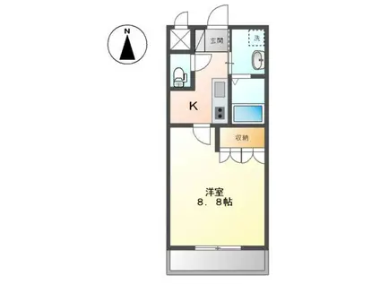 ファインフレーブ(1K/2階)の間取り写真