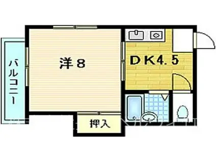 メゾン桃栄(1DK/2階)の間取り写真