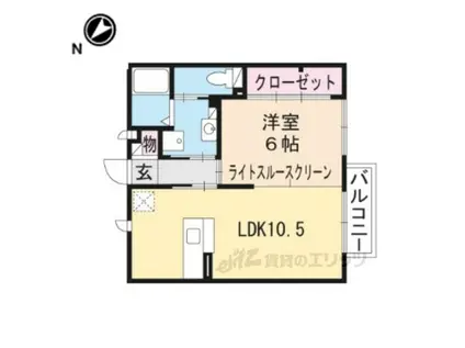 カーサ・セレス(1LDK/2階)の間取り写真