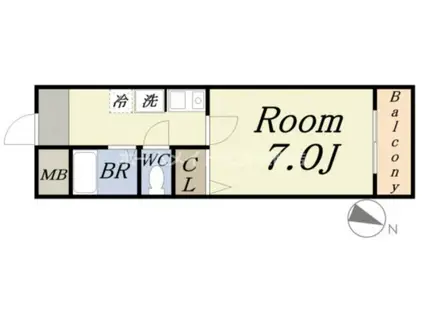 エクシード菅野(1K/5階)の間取り写真