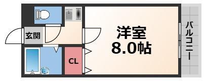 サンライフ長田(1K/4階)の間取り写真