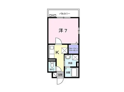 ポルトボヌール(1K/3階)の間取り写真