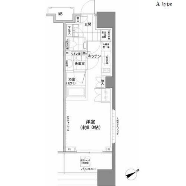 パークハビオ西新宿(ワンルーム/11階)の間取り写真