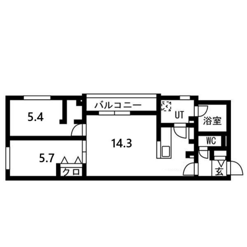 LUCE SOLARE発寒(2LDK/2階)の間取り写真