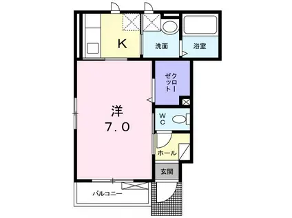 クレメント(1K/1階)の間取り写真