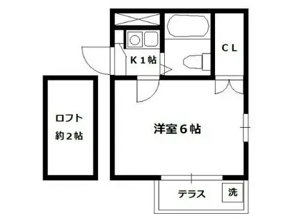 メイツ赤羽(1K/1階)の間取り写真