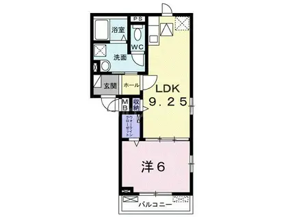 コンクエストシェル EK(1LDK/1階)の間取り写真