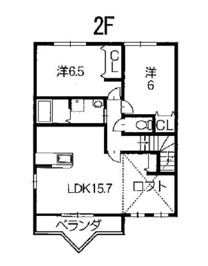 MAISON CLAIRE 1番館(2LDK/2階)の間取り写真