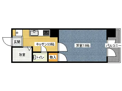 ルアール国光(1K/4階)の間取り写真