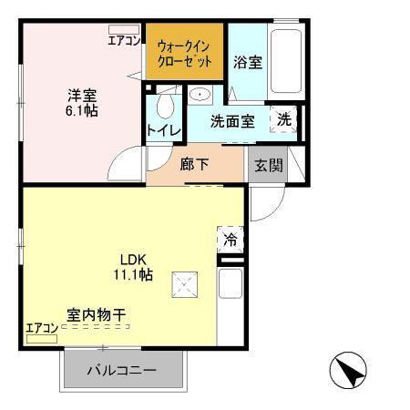 ヴィラ・ロワール(1LDK/1階)の間取り写真