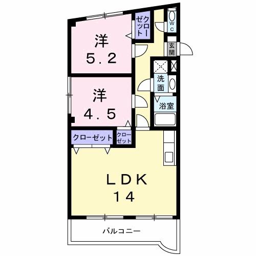 ファインバード(2LDK/2階)の間取り写真
