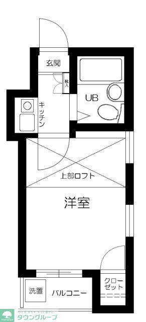 グリーンガーデン(1K/1階)の間取り写真
