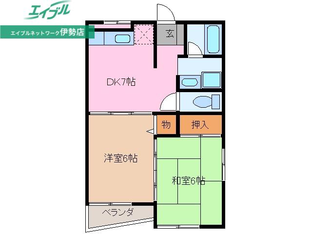 ブランシェ(2DK/2階)の間取り写真