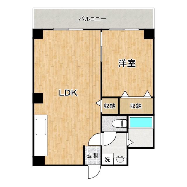 ニッシンハイツ(1LDK/5階)の間取り写真