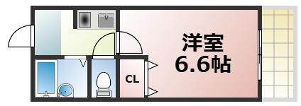 ウエストリバープラザ(1K/7階)の間取り写真