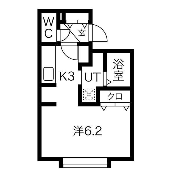 ピュア東彩館VII(1K/4階)の間取り写真