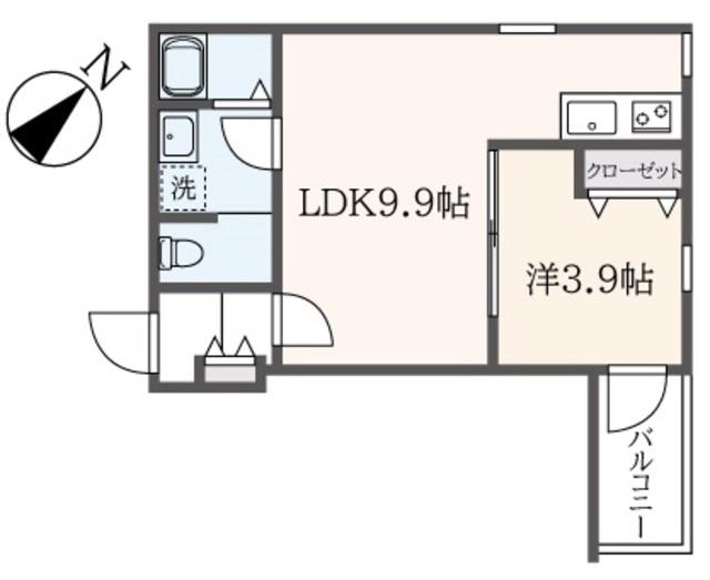 LA-CREA ZII(1LDK/3階)の間取り写真