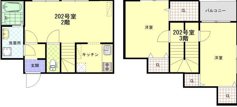 CFジオーレ鎌倉弐番館(2LDK/2階)の間取り写真