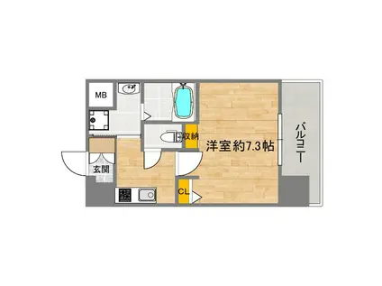 ふぁみゆ天王寺II(1K/8階)の間取り写真