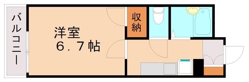 レオパレスGOSAMARU(1K/2階)の間取り写真