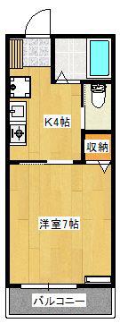 カーサエスペランサ(1K/1階)の間取り写真