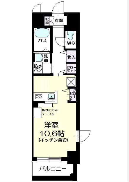 グランパール(ワンルーム/1階)の間取り写真