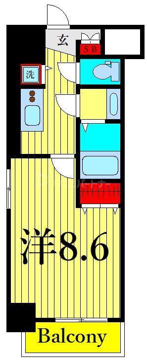 エム スクエア(1K/5階)の間取り写真