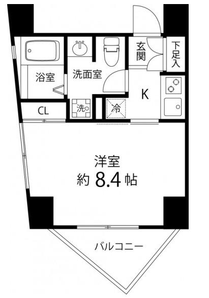 レニール本駒込(1K/6階)の間取り写真