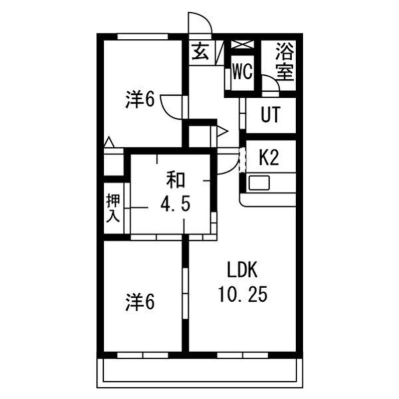 エスポワールI(3LDK/3階)の間取り写真