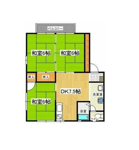 ファミール太閤水(3DK/2階)の間取り写真