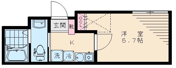 プルメリア桜台(1K/3階)の間取り写真
