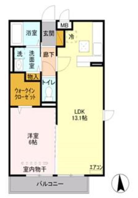 ルーヴル三橋A(1LDK/3階)の間取り写真