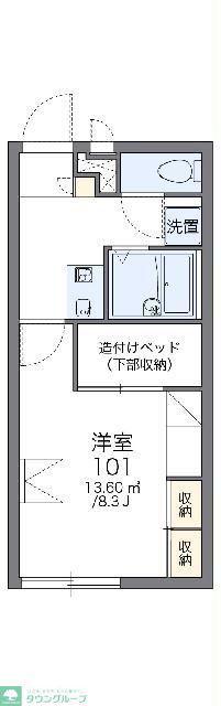 レオパレス天神林(1K/2階)の間取り写真