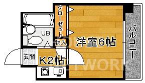 MS FLATS(1K/3階)の間取り写真