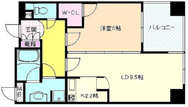 エステムプラザ梅田・中崎町II(1LDK/4階)の間取り写真