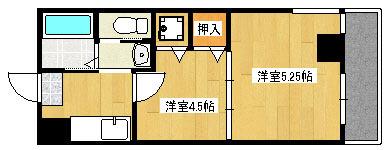 エーデルブルーメカワチ(2K/5階)の間取り写真