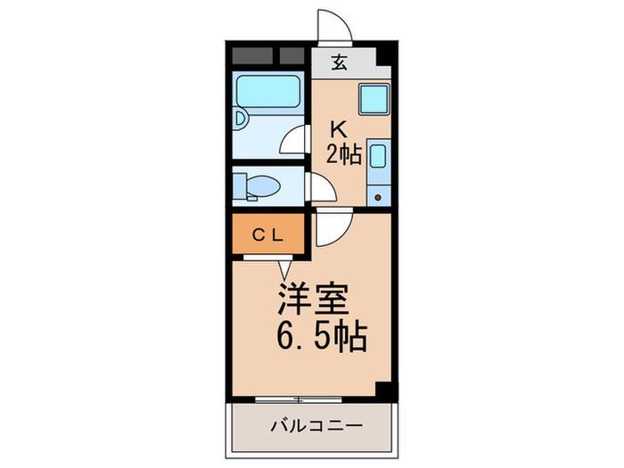 PINEHILL六甲(1K/4階)の間取り写真