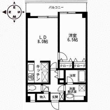 ソレイユ西蒲田(1LDK/4階)の間取り写真