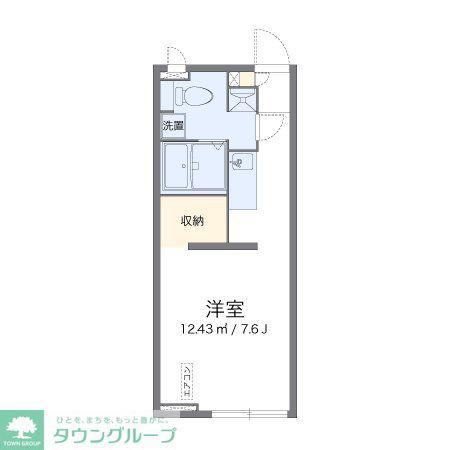 レオパレス先作イースト(ワンルーム/2階)の間取り写真