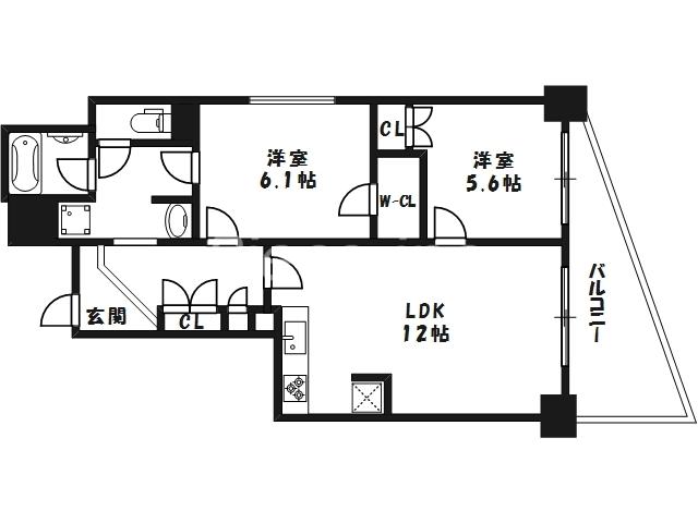 エステムプラザ梅田イースト(2LDK/3階)の間取り写真