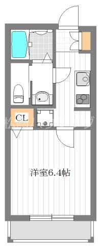 ベルメゾンVI(1K/2階)の間取り写真