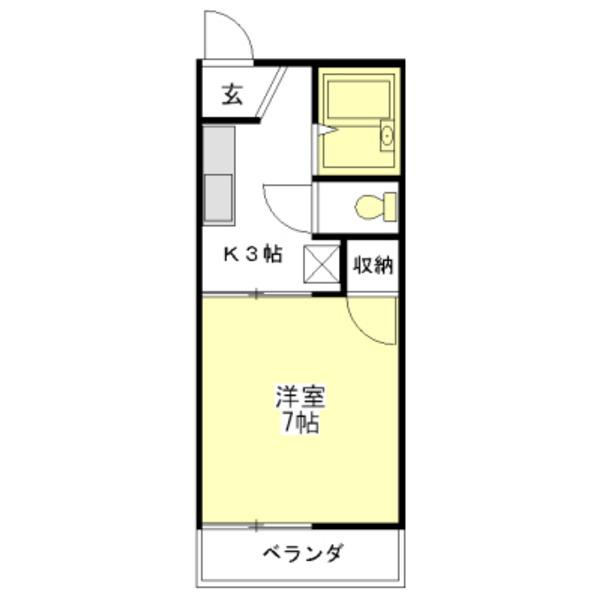 ハイツ ハートフル(1K/1階)の間取り写真
