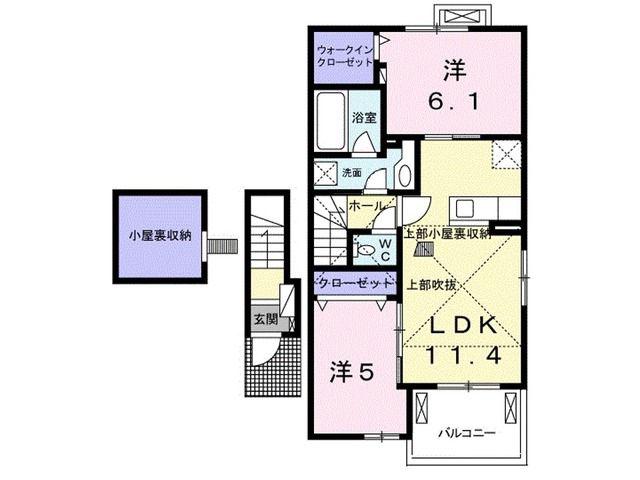 グラース I(2LDK/2階)の間取り写真