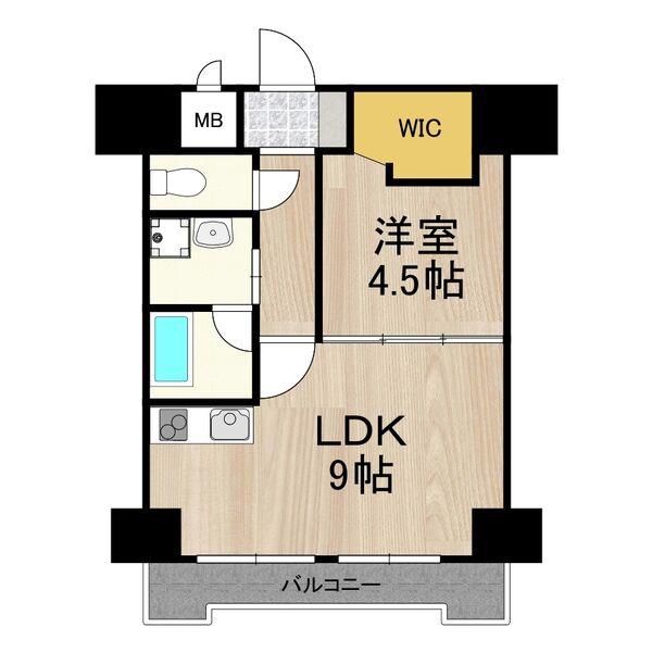 パークモダン新大阪(1LDK/6階)の間取り写真