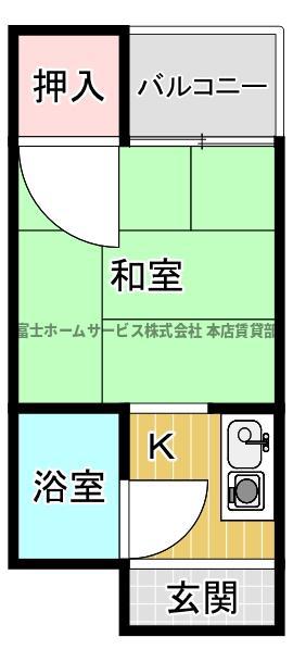 パークハイツあびこ(1K/4階)の間取り写真