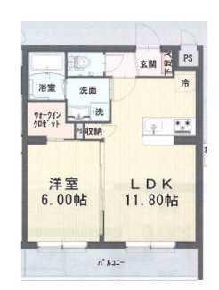 パウロニアバレーテイク10西横浜(1LDK/1階)の間取り写真