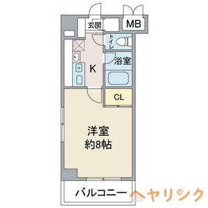 ベルステージ竹の山(1K/2階)の間取り写真