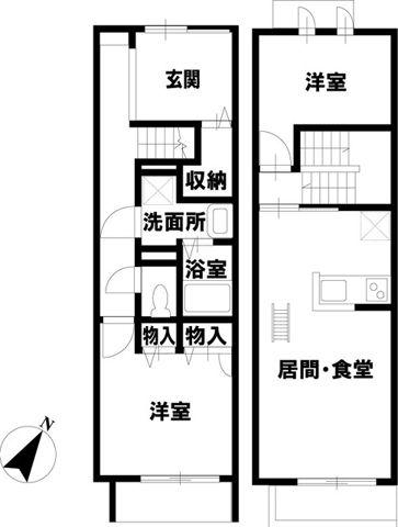 アスセーナ(2LDK/1階)の間取り写真