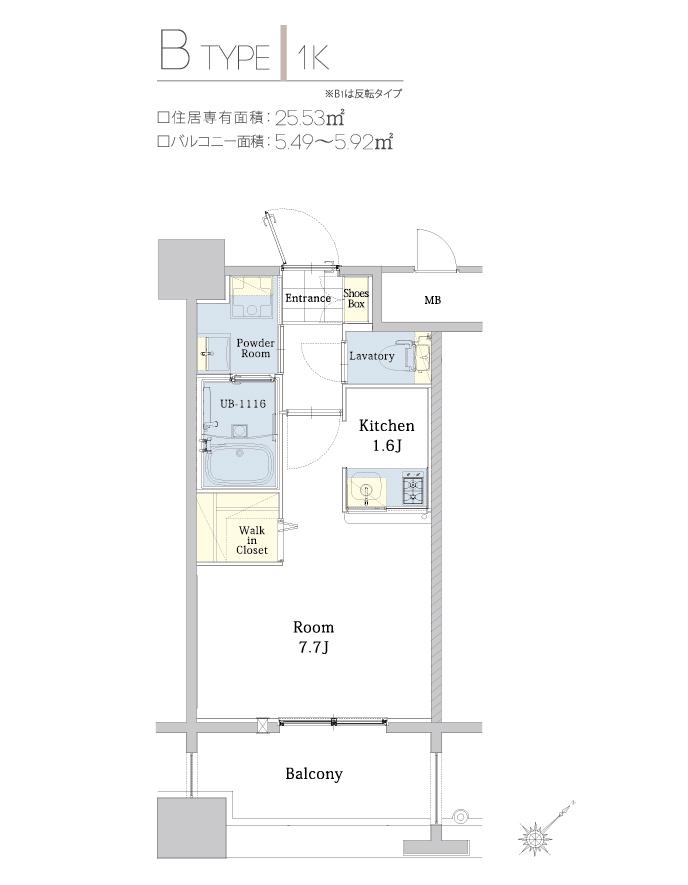 エンクレスト博多駅東II(ワンルーム/10階)の間取り写真